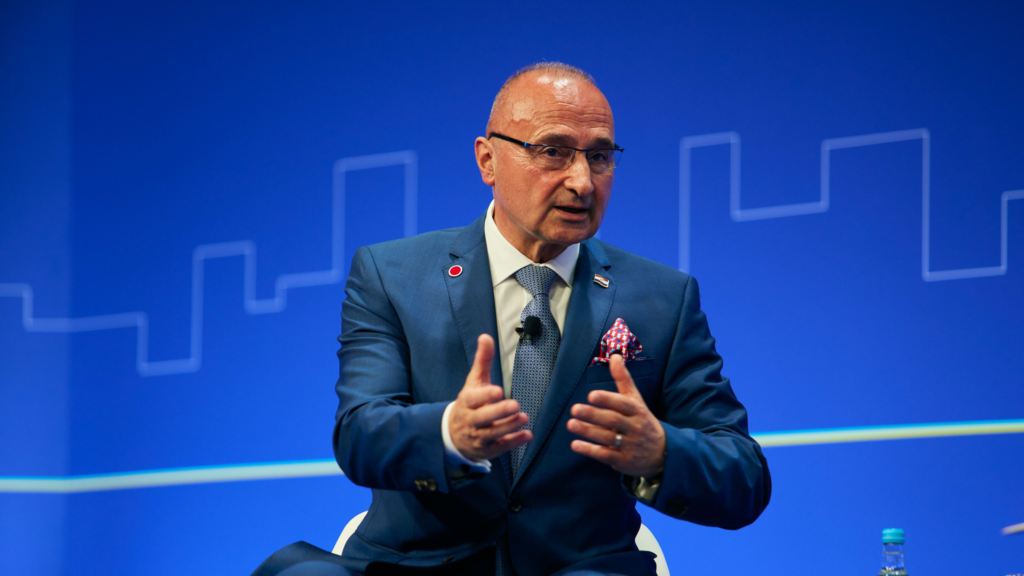 Gordan Grlić Radman, pictured at the Ukraine Recovery Conference 2023 in Greenwich.